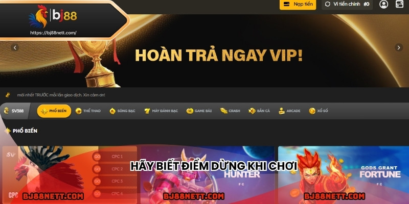 Hãy biết điểm dừng khi chơi