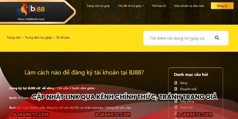 Cập nhật link qua kênh chính thức, tránh trang giả