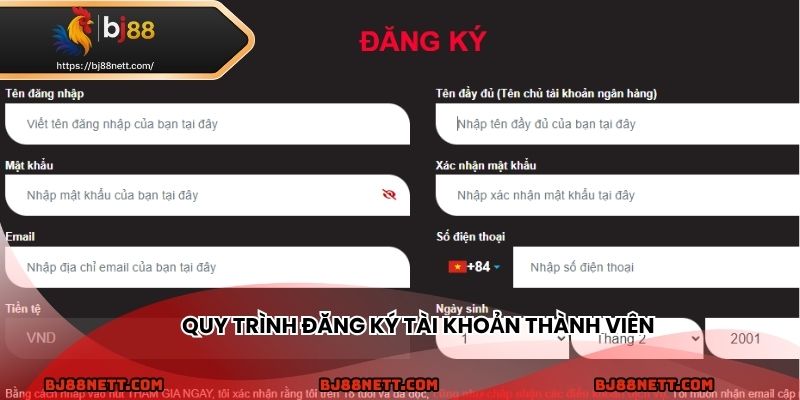 Các bước đăng ký chi tiết cho người chơi